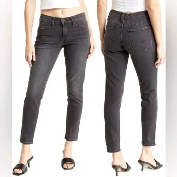 Hudson Jeans Natalie Mid-Rise Super Skinny Ankle Jeans Size 27 washed black - Picture 1 of 6
